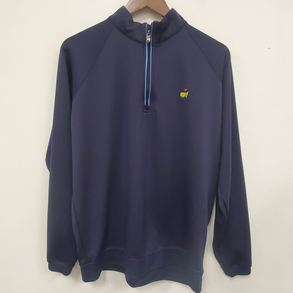 Masters Tech Mens 1/4 Zip Sweatshirt Size L Navy Blue Golf Clubhouse Collection